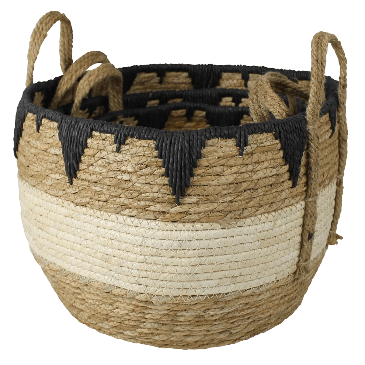 Tarfaya Grass Baskets - Set Of 3 5 Tarfaya Grass Baskets - Set Of 3 - Image 5