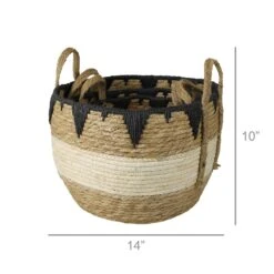 Tarfaya Grass Baskets - Set Of 3 11 Tarfaya Grass Baskets - Set Of 3 -Jungalow 0850 0 9