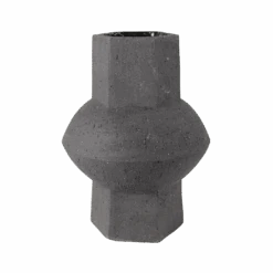 Oujda Hexagon Black Ceramic Vase