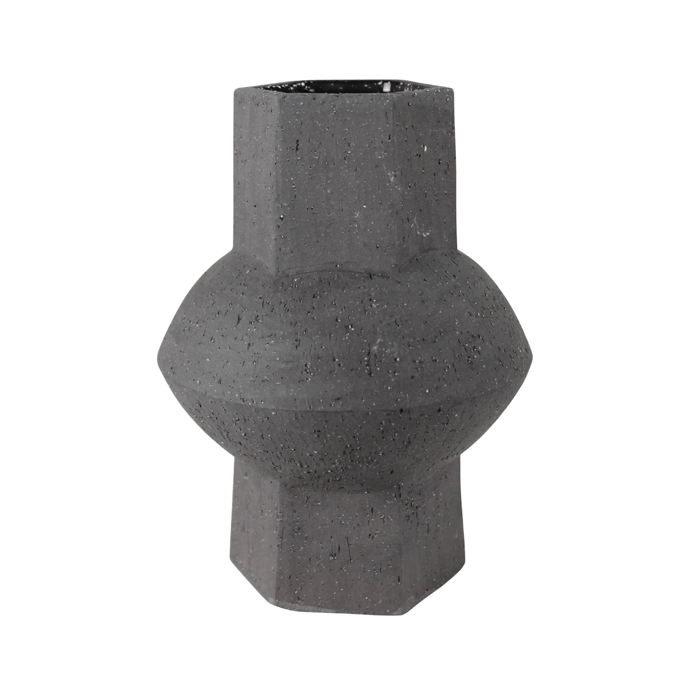 Oujda Hexagon Black Ceramic Vase 1 Oujda Hexagon Black Ceramic Vase