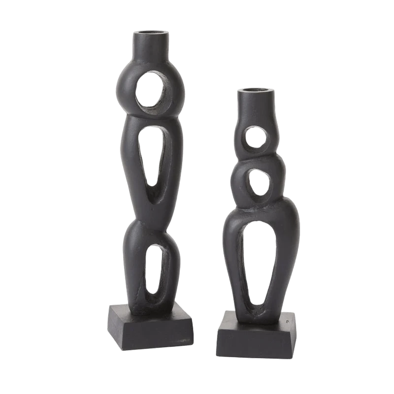 Jelani Matte Black Candle Holder 2 Jelani Matte Black Candle Holder - Image 2