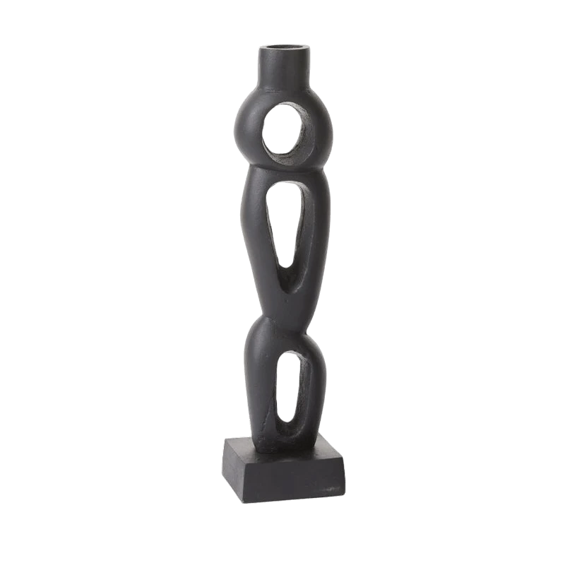 Jelani Matte Black Candle Holder 3 Jelani Matte Black Candle Holder - Image 3