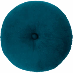 Deep Teal Velvet Round Pillow