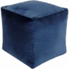 Navy Cotton Velvet Pouf