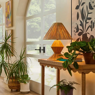 Faux Raffia Table Lamp Brown (Includes LED Light Bulb) - Opalhouse™ Designed With Jungalow™ 2 Faux Raffia Table Lamp Brown (Includes LED Light Bulb) - Opalhouse™ Designed With Jungalow™ - Image 2