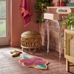 New Release 11 Seasons Go Around Flower Shaped Bath Rug Rose Red - Opalhouseâ„¢ Designed With Jungalowâ„¢