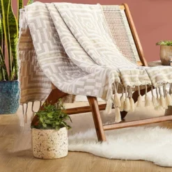 50"x60" Hypnotic Throw Blanket Taupe - Jungalow By Justina Blakeney 7 50"x60" Hypnotic Throw Blanket Taupe - Jungalow By Justina Blakeney -Jungalow GUEST 44701cb6 ddee 4caa 97dc acef1600d6a3