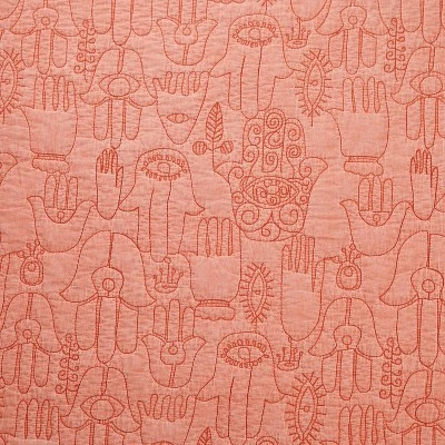 Hamsa Quilt Set Orange - Justina Blakeney For Makers Collective 3 Hamsa Quilt Set Orange - Justina Blakeney For Makers Collective - Image 3