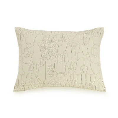 3pc Full/Queen Hamsa Hand Of Fatima Quilt Set Khaki - Jungalow By Justina Blakeney 2 3pc Full/Queen Hamsa Hand Of Fatima Quilt Set Khaki - Jungalow By Justina Blakeney - Image 2