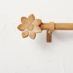 Flower Faux Wood Curtain Rod Natural Wood - Opalhouse™ Designed With Jungalow™ -Jungalow GUEST c5b5a613 8f9b 4e84 9eff 5ca6e3369a7b