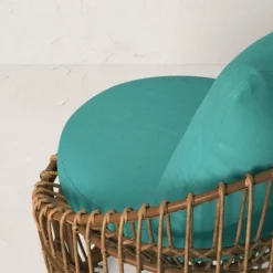 Topanga Club Chair With Ottoman - Blue/Brown - Opalhouse™ Designed With Jungalow™ -Jungalow GUEST d55e6c02 0566 4024 be4f e642208a3e0f