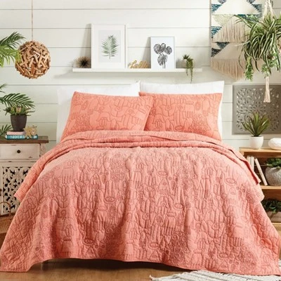 Hamsa Quilt Set Orange - Justina Blakeney For Makers Collective 1 Hamsa Quilt Set Orange - Justina Blakeney For Makers Collective