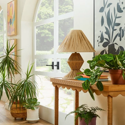 Faux Raffia Table Lamp Brown (Includes LED Light Bulb) - Opalhouse™ Designed With Jungalow™ 1 Faux Raffia Table Lamp Brown (Includes LED Light Bulb) - Opalhouse™ Designed With Jungalow™