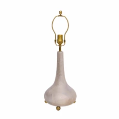 Jungalow Eytan Table Lamp Base In Grey Wash By Like A Lion™ -Jungalow JUNGALOW LAMPS EYTAN WHITE SQUARE