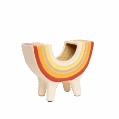 Rainbow Bowl In Neutral By Jungalow® -Jungalow JUNGALOW RAINBOW PLANTER GREEN 02