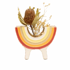 Rainbow Bowl In Neutral By Jungalow® -Jungalow JUNGALOW RAINBOW PLANTER GREEN 03