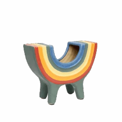 Rainbow Bowl In Navy By Jungalow® -Jungalow JUNGALOW RAINBOW PLANTER NAVY 02