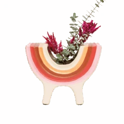 Rainbow Bowl In Pink By Jungalow® -Jungalow JUNGALOW RAINBOW PLANTER PINK 03