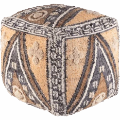 Jute Tan Pouf -Jungalow LUPF003 181818 PhotoRoom