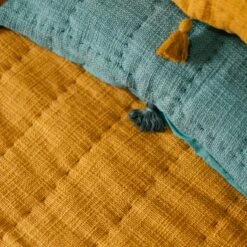 Jungalow Sol Quilt In Turmeric By Like A Lion™ -Jungalow Like a lion solid loose fill quilts 6
