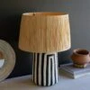 Araceli Paper Mache Black & White Table Lamp