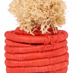 Jolly Red Pom Pom Basket Holiday Ornament -Jungalow OO.20139 Detail 1800x1800 PhotoRoom