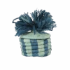 Bright Blue Pom Pom Basket Holiday Ornament