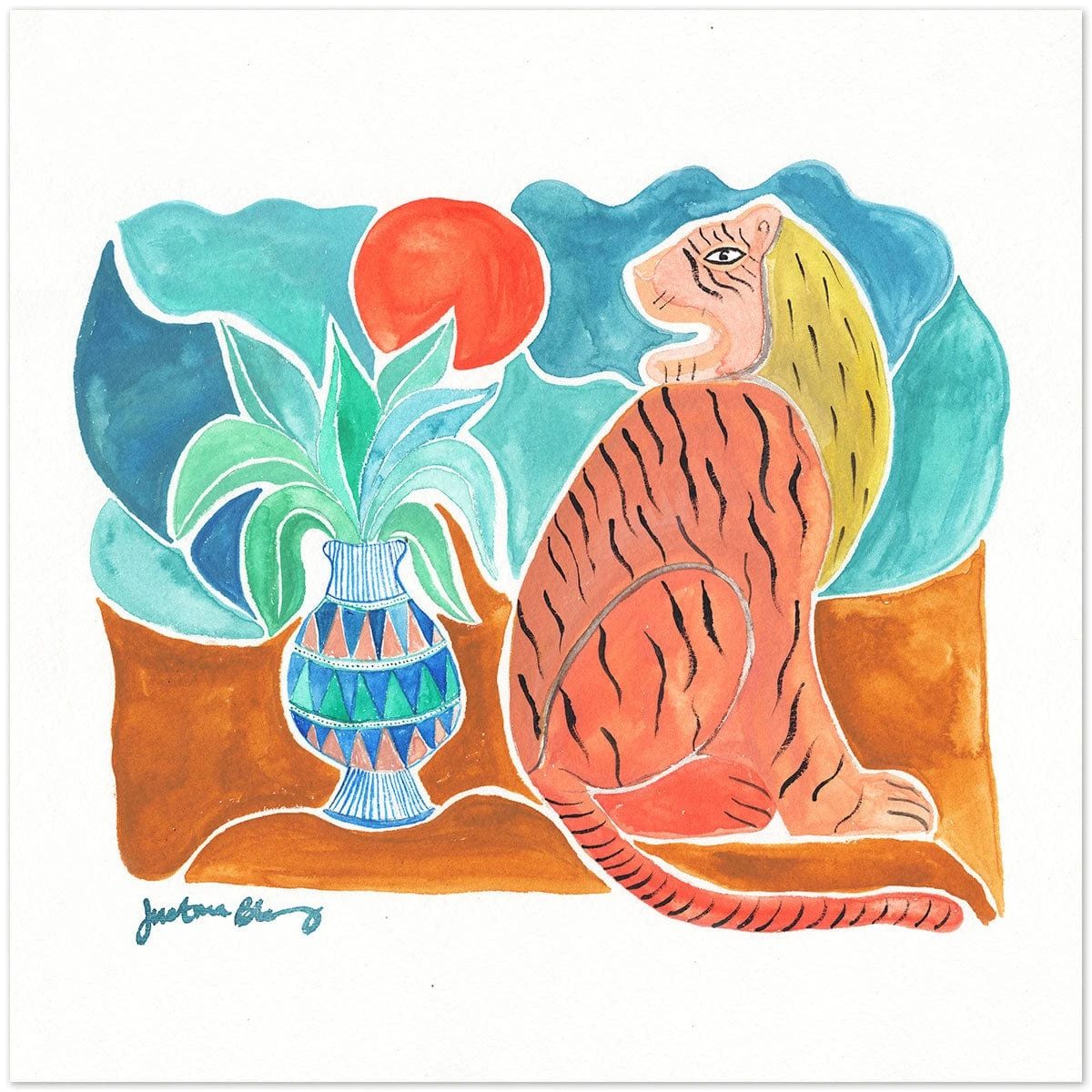 Tiger + Agave Art Print By Justina Blakeney 3 Tiger + Agave Art Print By Justina Blakeney - Image 3
