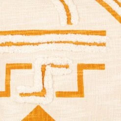 Orange Azra Pillow 6 Orange Azra Pillow -Jungalow azb001 detail texture