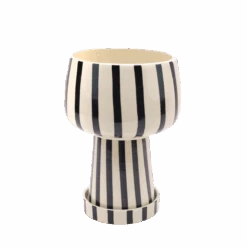 Jungalow Kaya 3-Piece Ceramic Planter By Justina Blakeney™ -Jungalow blackstripekaya