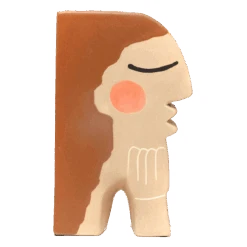 Jungalow Face Bookend Vase By Justina Blakeney™ 14 Jungalow Face Bookend Vase By Justina Blakeney™ -Jungalow brownhairvase