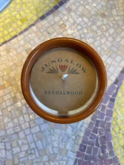 Jungalow Kaya Ceramic Candle - Burnt Orange/Sandalwood -Jungalow burntorangecandlelabel