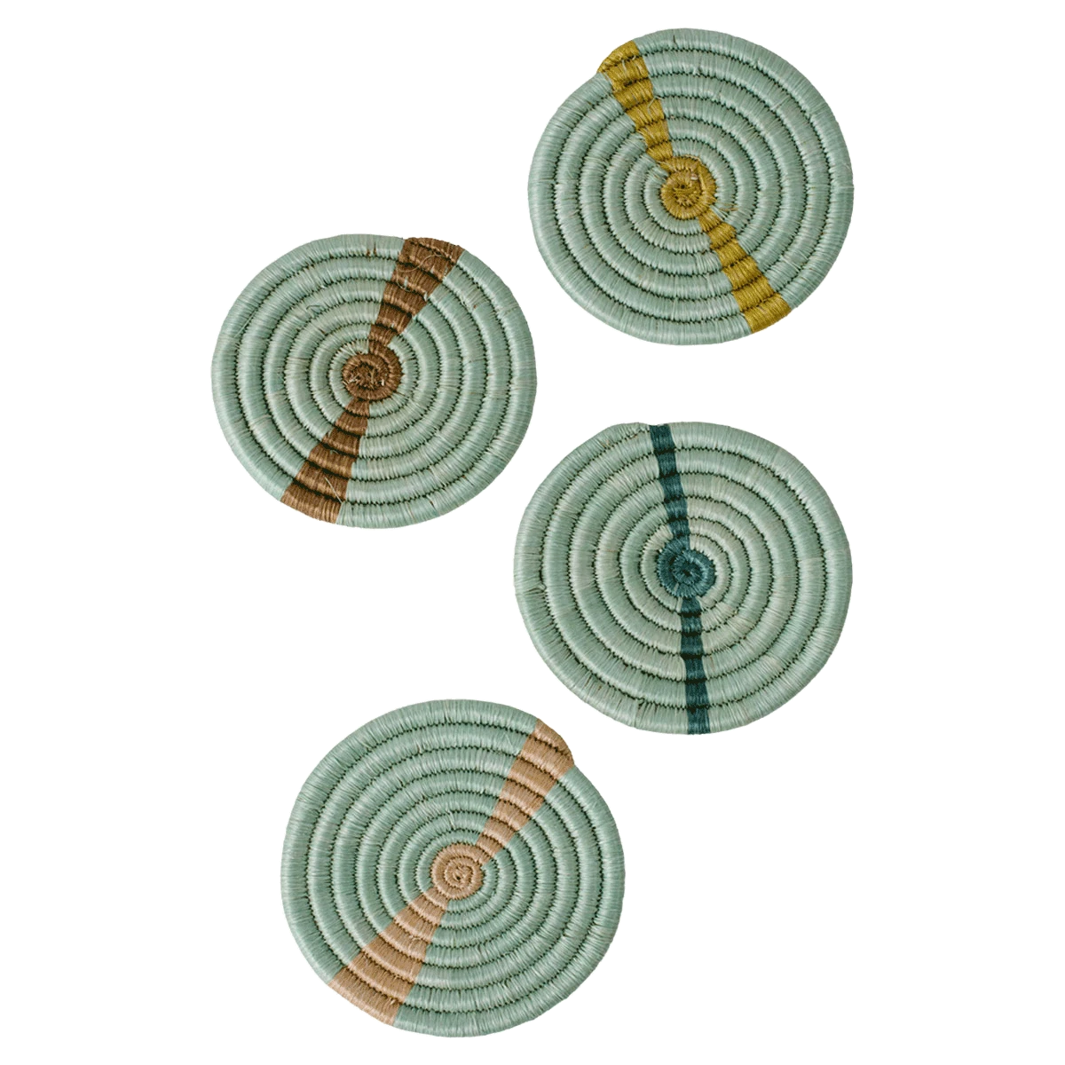 Seafoam Raffia Coasters 1 Seafoam Raffia Coasters
