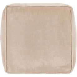 Cream Cotton Velvet Pouf -Jungalow cvpf017 detail top PhotoRoom