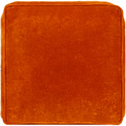 Burnt Orange Cotton Velvet Pouf 9 Burnt Orange Cotton Velvet Pouf -Jungalow cvpf020 detail top PhotoRoom