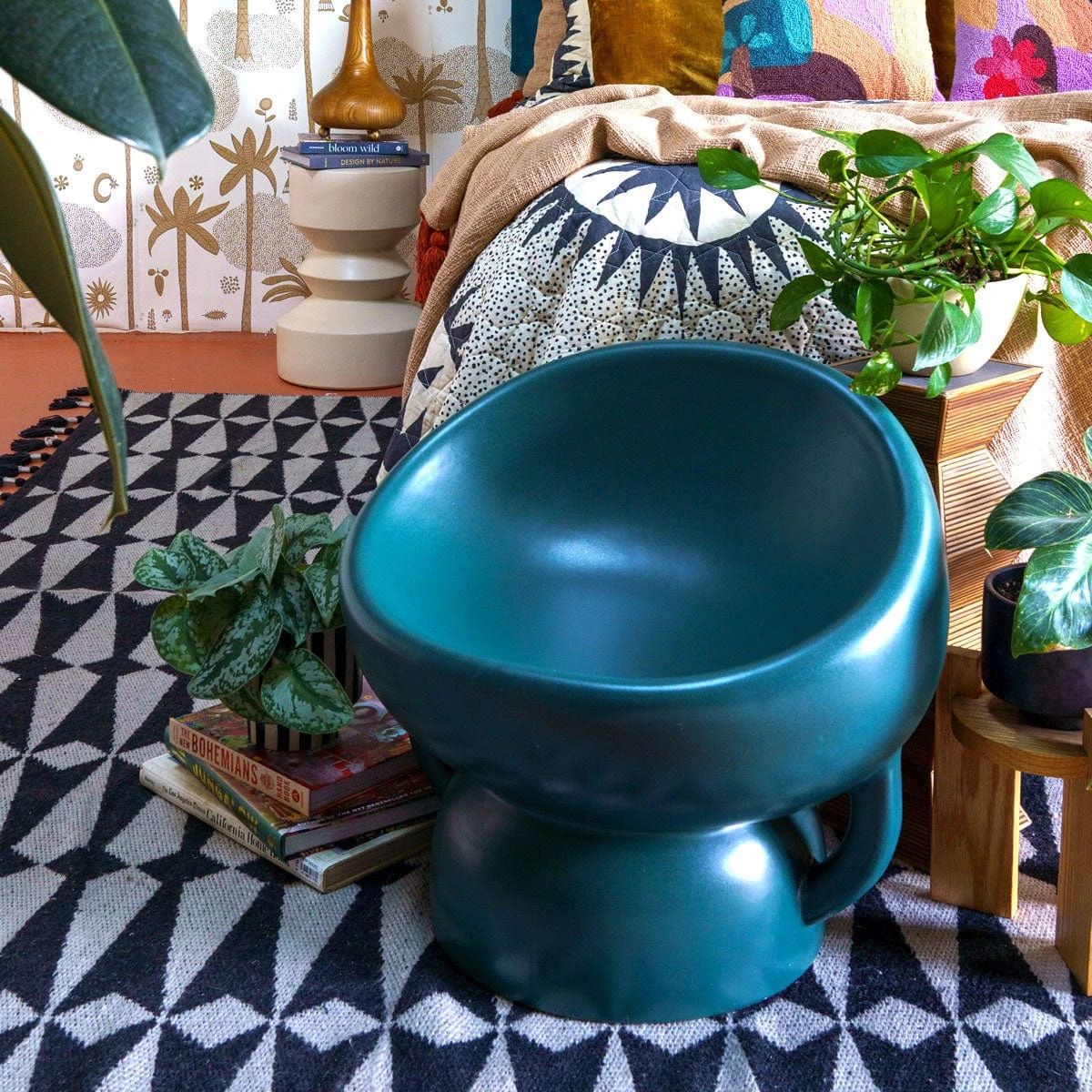 Jungalow Emerald Mali Mushroom Stool By Justina Blakeney™ 2 Jungalow Emerald Mali Mushroom Stool By Justina Blakeney™ - Image 2