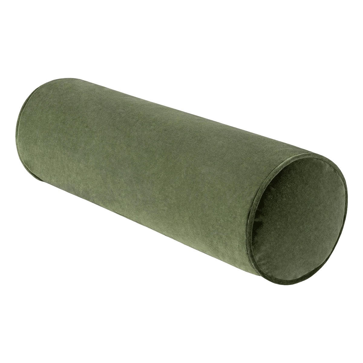 Cotton Velvet Bolster Pillow In Green 1 Cotton Velvet Bolster Pillow In Green