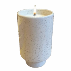 Jungalow Kaya Ceramic Candle - Speckled Cream/Coconut Musk