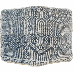 Navy Putri Hand Knotted Pouf -Jungalow nbpf003 detail profile PhotoRoom
