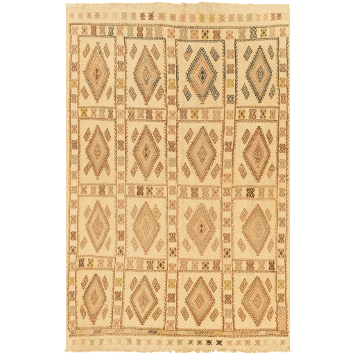 Vintage Tan Diamond Rug 1 Vintage Tan Diamond Rug