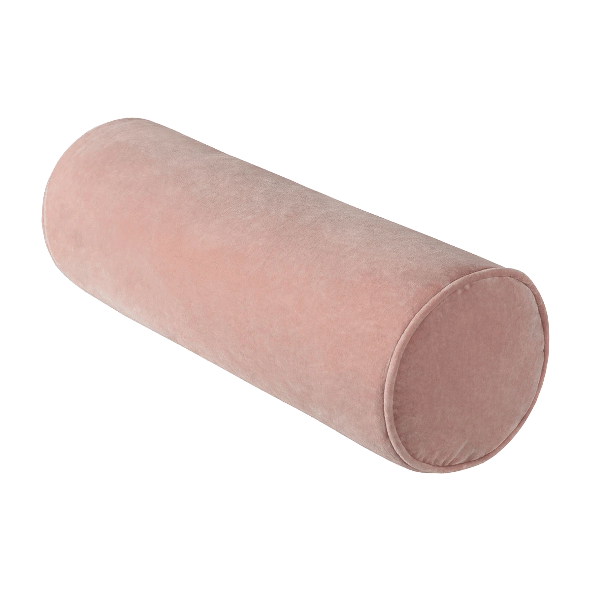 Cotton Velvet Bolster Pillow In Pink 1 Cotton Velvet Bolster Pillow In Pink