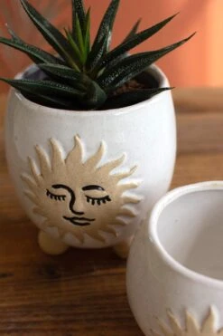 Ceramic Sun Planter Set -Jungalow planter4