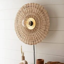 New Release 5 Rattan Wall Sconce Lamp