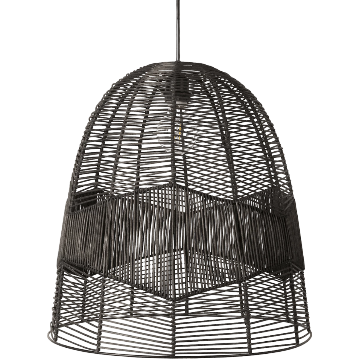 Black Molera Rattan Pendant Lamp 2 Black Molera Rattan Pendant Lamp - Image 2