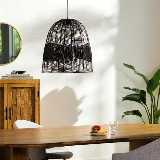 Black Molera Rattan Pendant Lamp 1 Black Molera Rattan Pendant Lamp